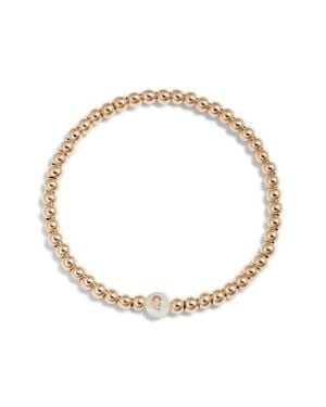 Nashelle Mother Of Pearl Initial Beaded Bracelet - White