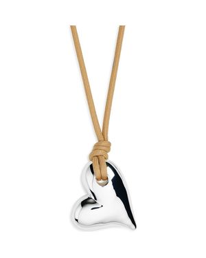Jenny Bird Mega Art Heart on a String in High Polish Silver