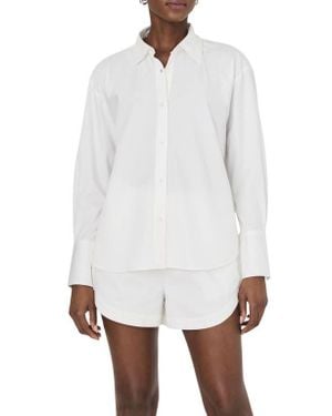 French Connection Alexis Oversize Crossover Cotton Button-Up Shirt - White