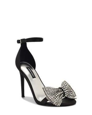 Nine West Tansie Embellished High Stiletto Dress Sandals - Black