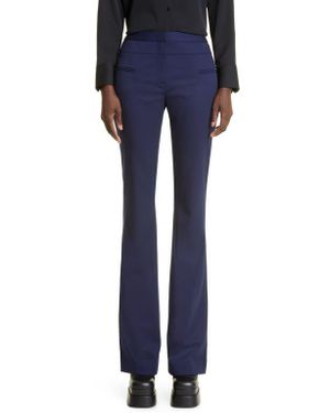 Altuzarra Stretch Wool Serge Straight Leg Pants - Blue