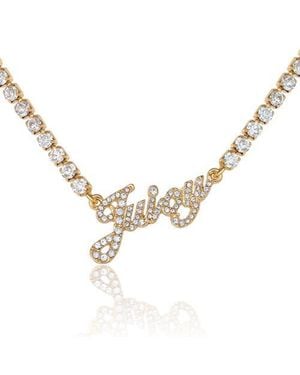 Juicy Couture Script Logo Chain Necklace - Metallic