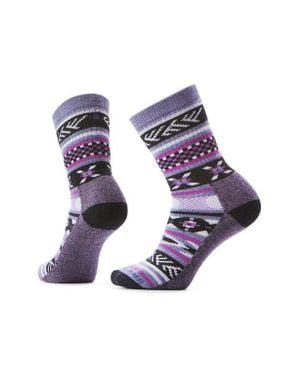 Smartwool Everyday Cozy Cabin Games Merino Wool Blend Crew Socks - Blue
