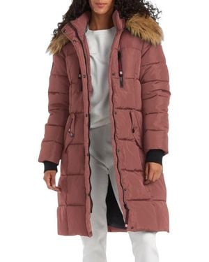 canada weather gear Heavyweight Long Parka Jacket - Red