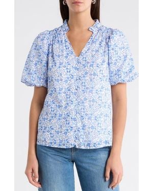 Sugarlips Maisie Floral Print Top - Blue