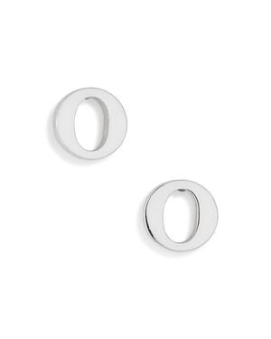 Marlyn Schiff Block Letter Initial Stud Earrings - White