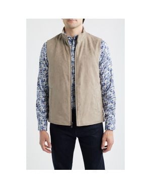 Johnston & Murphy Reversible Faux Suede Vest - Gray