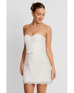 Six Stories Lace Bandeau Corset Mini Dress - White