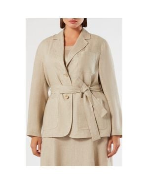Marina Rinaldi Gioia Linen Jacket - Natural