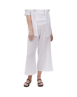 Michael Stars Medina Smocked Waist Wide Leg Pants - White