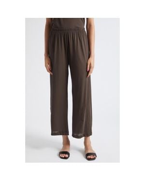 Leset Milo Crop Cotton Pants - Brown