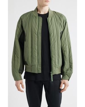 Rains Koya Vision Quilted Bomber Jacket - Green