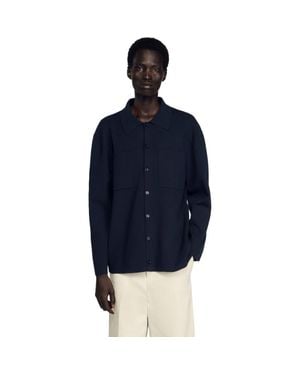 Sandro Knit Jacket - Blue