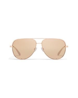 Quay High Key 64Mm Oversize Aviator Sunglasses - Natural