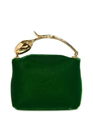 Erdem Micro Velvet Bloom Bag - Green