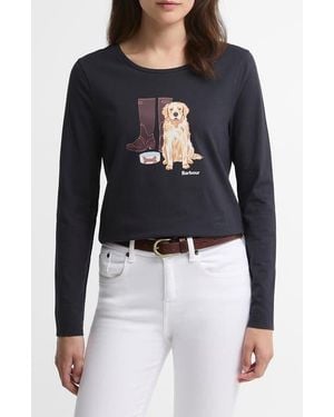 Barbour Hedley Graphic Long Sleeve T-Shirt - Black
