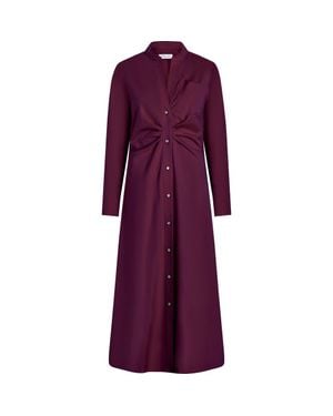 Callas Milano Genny Long Sleeve Shirt Dress - Purple