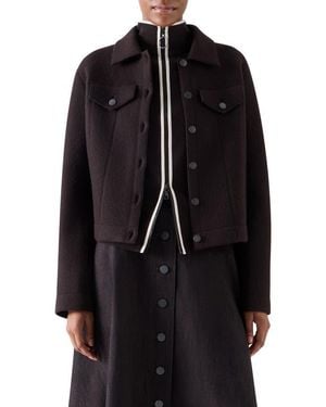 Akris Punto Boiled Virgin Wool Jacket - Black