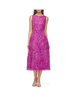 JS Collections Sequin Soutache Lace Cocktail Dress - Purple