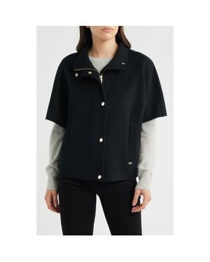 Michael Kors Double Face Wool Cape - Black