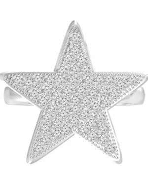 Donatello Gian Crystal Star Ring - White