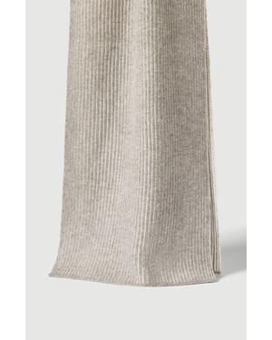 Brunello Cucinelli Cashmere English Rib Vanisé Knit Scarf - Natural