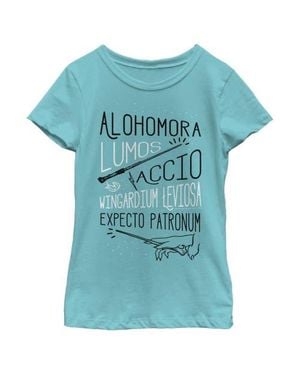 Harry Potter Girl's List Of Spells Graphic T-Shirt - Blue