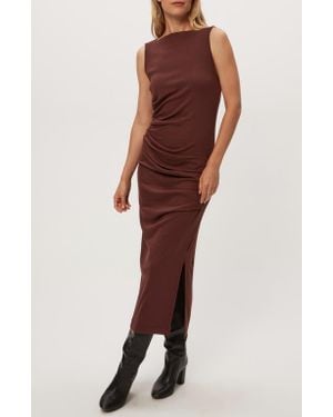 Michael Stars Reign Ruched Sleeveless Maxi Dress - Red