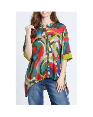 Apny Abstract Print Tunic - Red