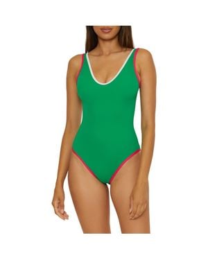 BCA by Rebecca Virtue Block Party One-Piece Swimsuit - Green