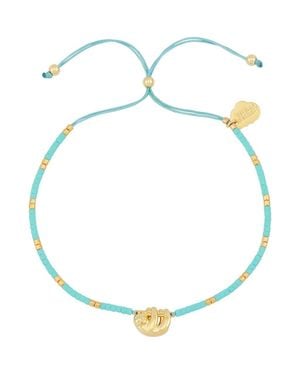 Estella Bartlett Hanging Sloth Pendant Bead Bracelet - Blue