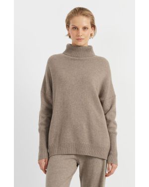 Chinti & Parker Pure Cashmere Roll Neck Sweater - Brown