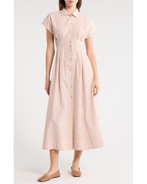 Marine Layer Arden Midi Shirtdress - Pink