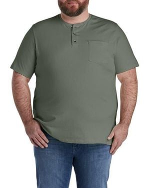 Harbor Bay by DXL Slub Henley Shirt - Green