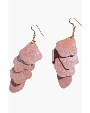Nickel & Suede Florence Earrings - Pink