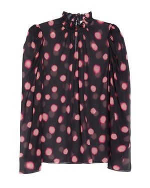 Saloni Mel-B Polka Dot Silk Blouse - Black