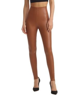 Commando Control Top Faux Leather Leggings - Brown