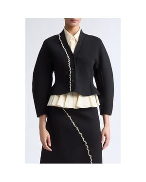 Ashlyn Felix Asymmetric Ruffle Trim Skirt - Black