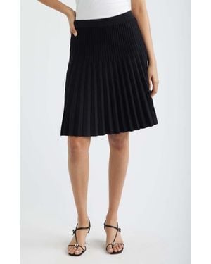 Halogen® Pleated Knit Skirt - Black