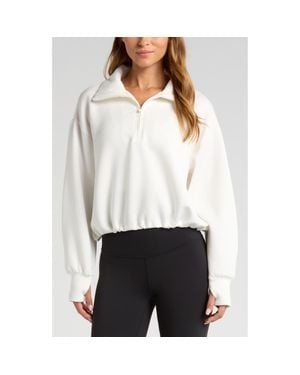 Zella Soft Modal Blend Half Zip Pullover - White