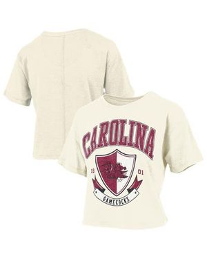 Pressbox South Carolina Gamecocks Buckler Vintage Cropped T-Shirt - Natural