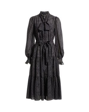 Kobi Halperin Erin Tie Waist Long Sleeve Midi Dress - Black