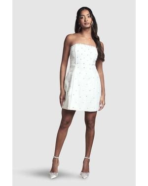 Coast Hotfix Diamante Bridal Mini Dress - White
