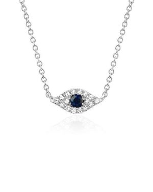 EF Collection Diamond & Sapphire Evil Eye Choker Necklace - Blue