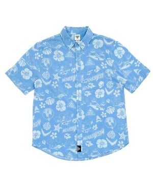 MONSTER JAM Megalodon Short Sleeve Button Down Shirt - Blue