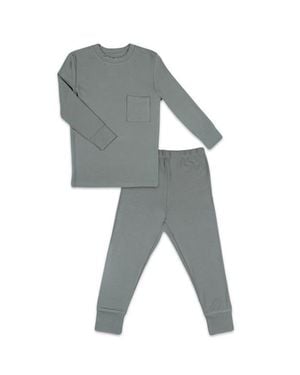 Everly Grey Emerson Fitted Long Sleeve 2-Piece Pajamas - Gray