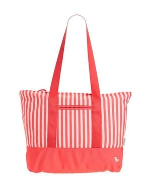 Dock and Bay Stripe Canvas Beach Bag - Red