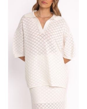 Petal & Pup Meera Pointelle Knit Top - White