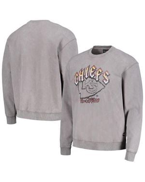 The Wild Collective Kansas City Chiefs Distressed Pullover Sweatshirt - Gray