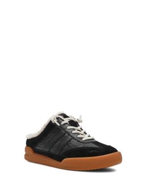Steve Madden Vandy Faux Shearling Sneaker - Black